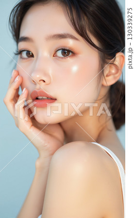 透明感のある若い女性のポートレート、美容と健康的な美しさ 透明感のある若い女性のポートレート、美容と健康的な美しさ 130339275