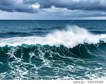 Turbulent Ocean Waves Under a Foreboding Sky 130339496