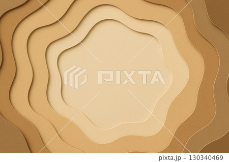 Abstract Paper Cut Layers in Earth Tones Neutral Background Graphic Design Minimalist Style Creative Space 130340469