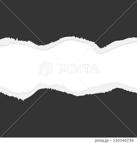 Torn Paper Ripped Edge with Dark Grey Background 130340738