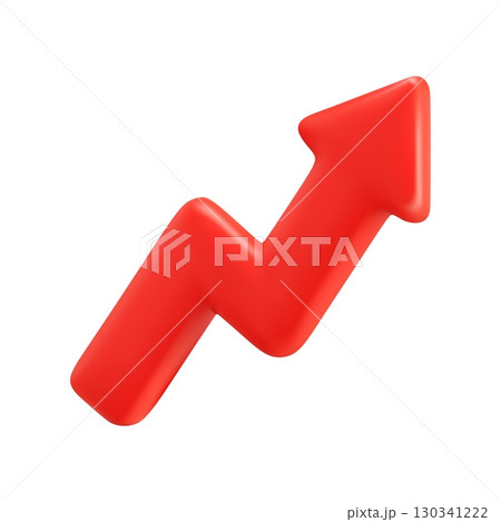 3d Red Zigzag Upward Arrow for Growth Trend 3d Red Zigzag Upward Arrow for Growth Trend 130341222
