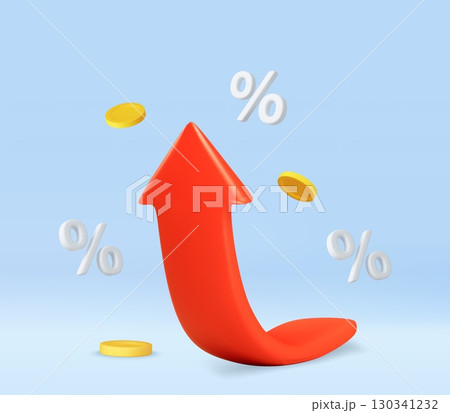 3d red arrow Interest Rates and Profit Growth Concept 3d red arrow Interest Rates and Profit Growth Concept 130341232