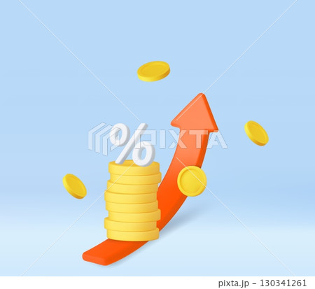 3d Rising Interest Rates and Financial Growth 3d Rising Interest Rates and Financial Growth 130341261
