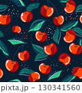Vibrant Cherry Pattern Beautifully Set on a Dark Background for Visual Appeal 130341560