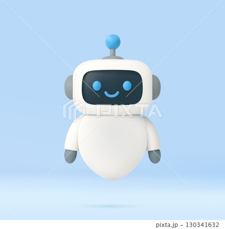 3d Happy robot. 3d ai character, chat bot 3d Happy robot. 3d ai character, chat bot 130341632