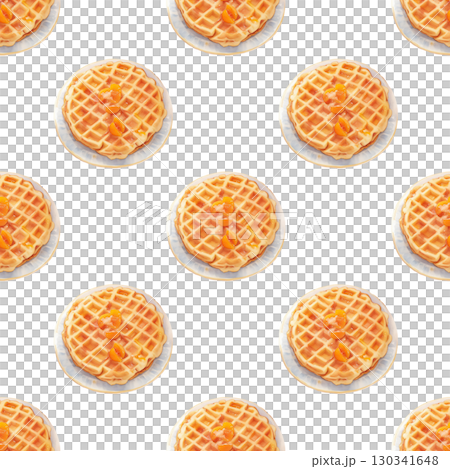 Watercolor repeating pattern of waffles with...のイラスト素材 [130341648] - PIXTA