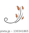 Autumn leaf wind doodle line sketch illustration. Hand drawn doodle design element. 130341865