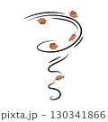 Autumn leaf wind doodle line sketch illustration. Hand drawn doodle design element. 130341866
