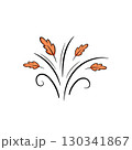 Autumn leaf wind doodle line sketch illustration. Hand drawn doodle design element. 130341867