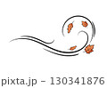 Autumn leaf wind doodle line sketch illustration. Hand drawn doodle design element. 130341876