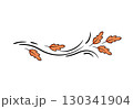 Autumn leaf wind doodle line sketch illustration. Hand drawn doodle design element. 130341904