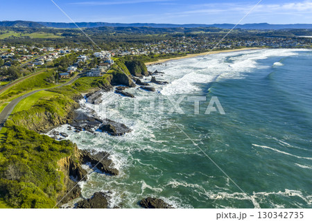 The coastline along the Illawarra coastal suburb of Kiama Downs 130342735
