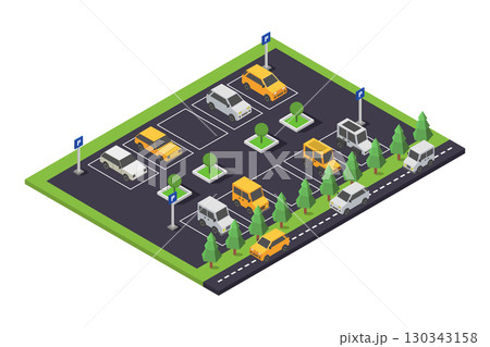 Isometric car parking Isometric car parking 130343158