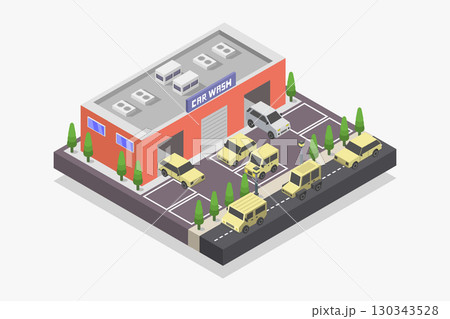 Isometric car wash Isometric car wash 130343528