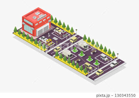 Isometric car service 130343550