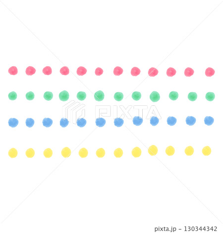 カラフルな水彩の水玉ラインセット カラフルな水彩の水玉ラインセット 130344342