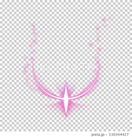 Abstract light and star pink symbol transparent background 130344427