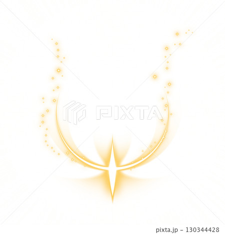 抽象的な光と星のオレンジのシンボル 透明背景 130344428