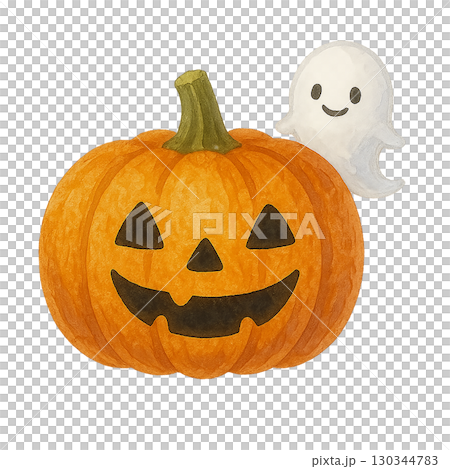 鬼魂和南瓜燈插圖 130344783