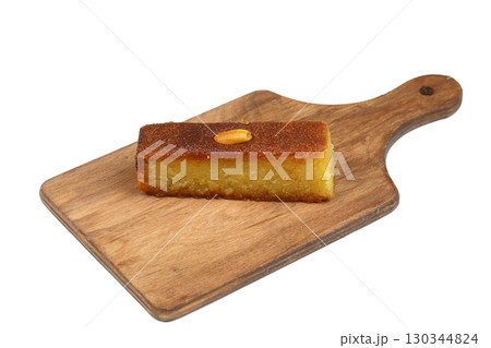 Turkish Dessert Sambali or Damascus Dessert (Sam Tatlisi). isolated white background. 130344824