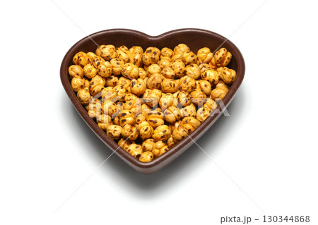 turkish leblebi, famous nut, yellow roasted chickpea, isolated on white background, roasted chickpeas turkish leblebi, famous nut, yellow roasted chickpea, isolated on white background, roasted chickpeas 130344868