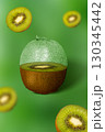 Creative Kiwi Fruit Composition with Semitransparent Effect 130345442