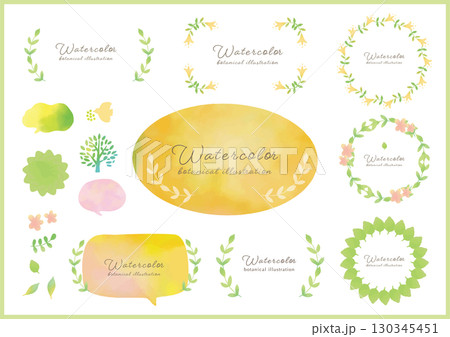 春のかわいい水彩フレームセット 130345451