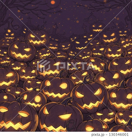 ハロウィンかぼちゃと黒い背景 130346001