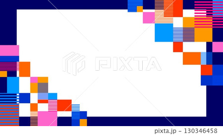 幾何学模様　フレーム　ホワイトスペース　四角形　ボーダー 130346458