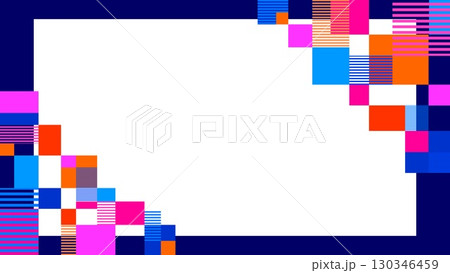 幾何学模様　フレーム　ホワイトスペース　四角形　ボーダー 130346459