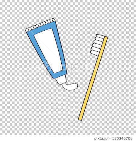 牙刷和牙膏的插圖 牙刷和牙膏的插圖 130346709