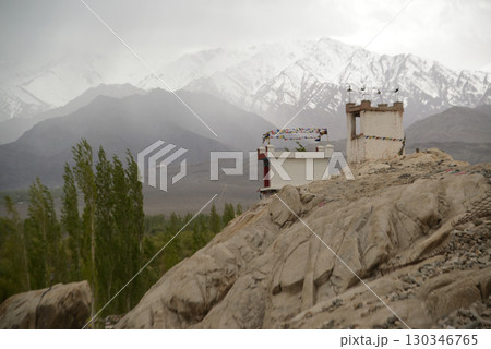 Shey Palace in Ladakh region, India. The palace, south of Leh, mostly in ruins now, was built in 1655 and was the summer retreat of the kings of Ladakh. 130346765
