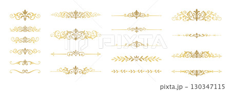 エレガントな装飾罫線セット・フローリッシュデザイン素材集 130347115