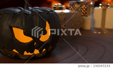 The Black Pumpkin for Halloween orHoliday concept 3d Rendering. The Black Pumpkin for Halloween orHoliday concept 3d Rendering. 130347233