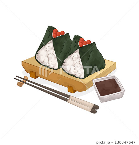 Illustration of Salmon Roe Onigiri Illustration of Salmon Roe Onigiri 130347647