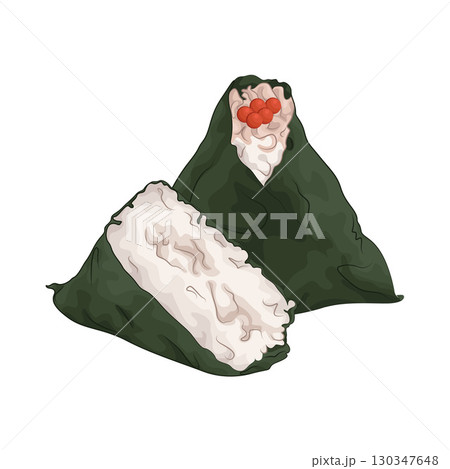 Illustration of Salmon Roe Onigiri Illustration of Salmon Roe Onigiri 130347648