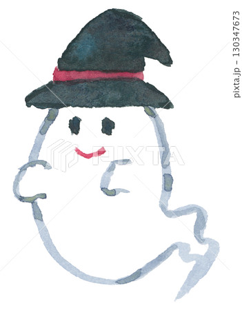 ハロウィンのお化けのイラスト（アナログ・透明水彩） 130347673