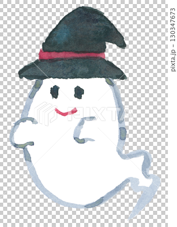 ハロウィンのお化けのイラスト（アナログ・透明水彩） 130347673
