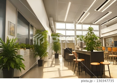 新規オープンのエコロジーおしゃれカフェ広告向きイメージ 130347735