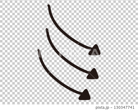 Hand-drawn illustration of a wind-like arrow (vector) Hand-drawn illustration of a wind-like arrow (vector) 130347741