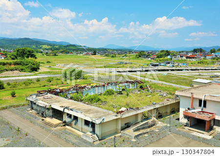 宮城県 青空の風景と震災跡地 宮城県 青空の風景と震災跡地 130347804