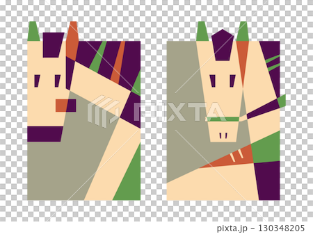 Geometric Horse Graphic Set (Retro Pop) Geometric Horse Graphic Set (Retro Pop) 130348205