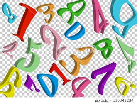 扭曲數字的背景說明 130348234