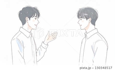 水彩画・手描き風の男性・男の子イラスト素材 水彩画・手描き風の男性・男の子イラスト素材 130348517