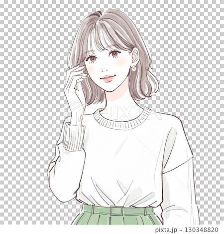 水彩画・手描き風の女性・女の子のイラスト素材のイラスト素材