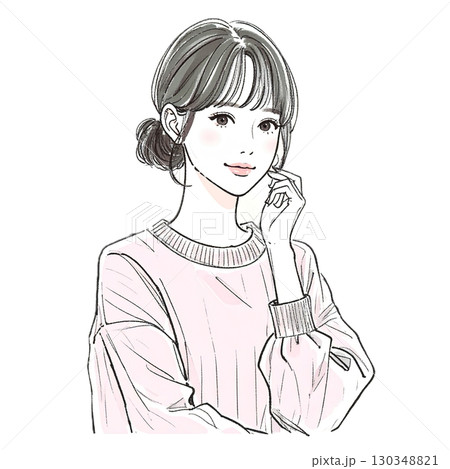 水彩画・手描き風の女性・女の子のイラスト素材のイラスト素材