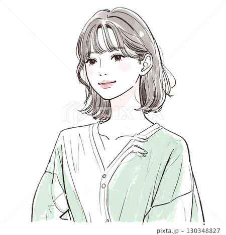 水彩画・手描き風の女性・女の子のイラスト素材のイラスト素材