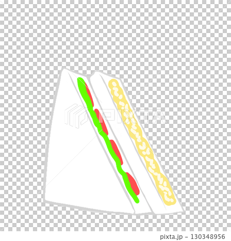 サンドイッチ　たまご　食べ物　シンプル 130348956