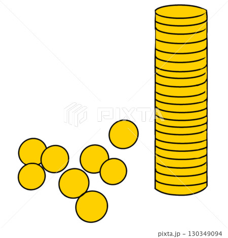 積まれたコイン お金 コイン シンプル 積まれたコイン お金 コイン シンプル 130349094