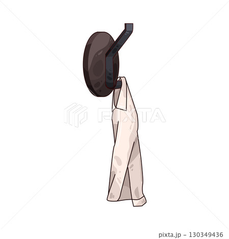 illustration of shirt hanging on hook illustration of shirt hanging on hook 130349436